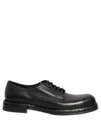 Dolce & Gabbana Black Leather Lace Up Derby Dress Men Shoes Dolce & Gabbana