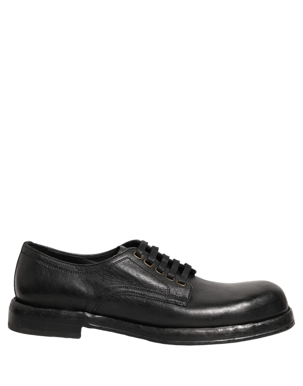 Dolce & Gabbana Black Leather Lace Up Derby Dress Men Shoes Dolce & Gabbana