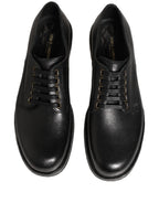 Dolce & Gabbana Black Leather Lace Up Derby Dress Men Shoes Dolce & Gabbana