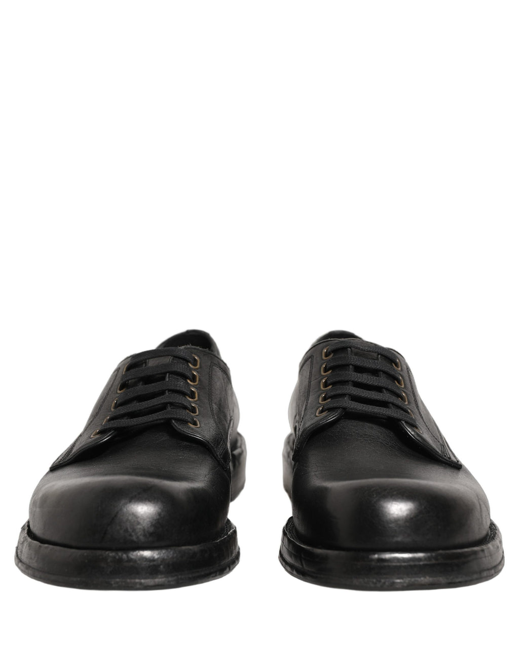 Dolce & Gabbana Black Leather Lace Up Derby Dress Men Shoes Dolce & Gabbana