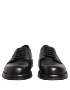 Dolce & Gabbana Black Leather Lace Up Derby Dress Men Shoes Dolce & Gabbana