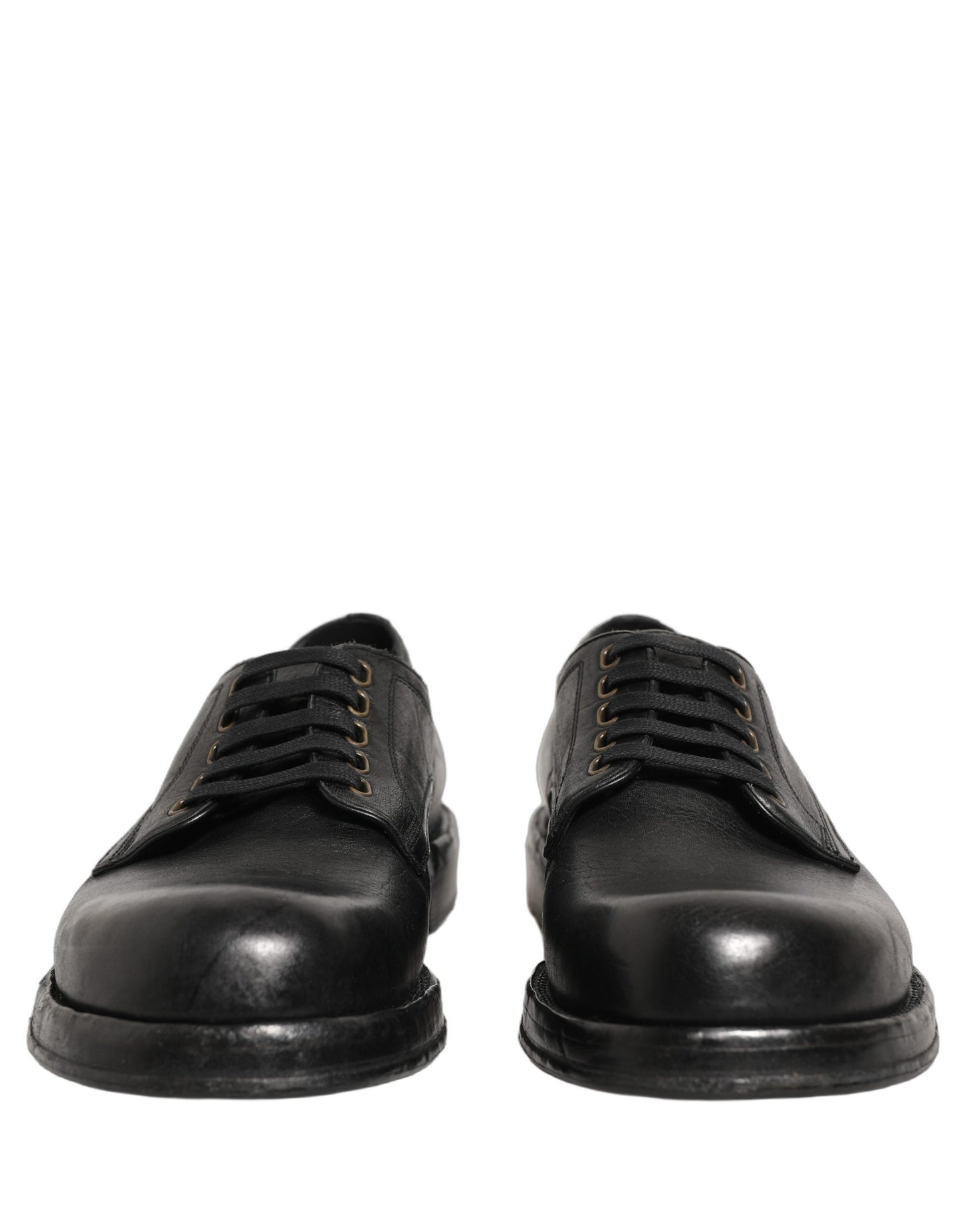 Dolce & Gabbana Black Leather Lace Up Derby Dress Men Shoes Dolce & Gabbana