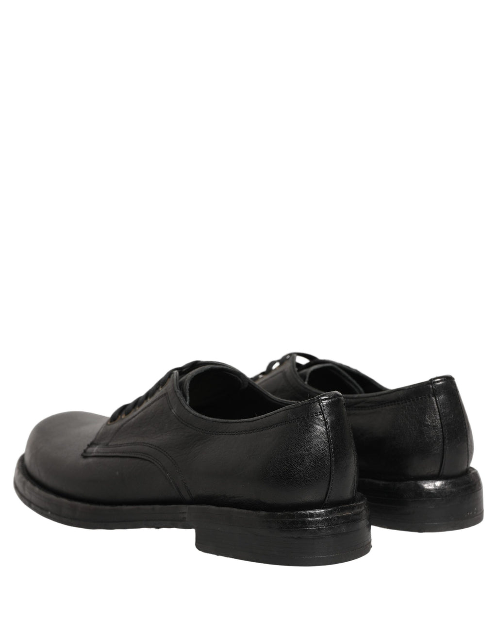 Dolce & Gabbana Black Leather Lace Up Derby Dress Men Shoes Dolce & Gabbana
