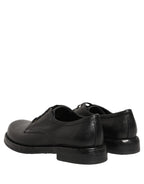 Dolce & Gabbana Black Leather Lace Up Derby Dress Men Shoes Dolce & Gabbana