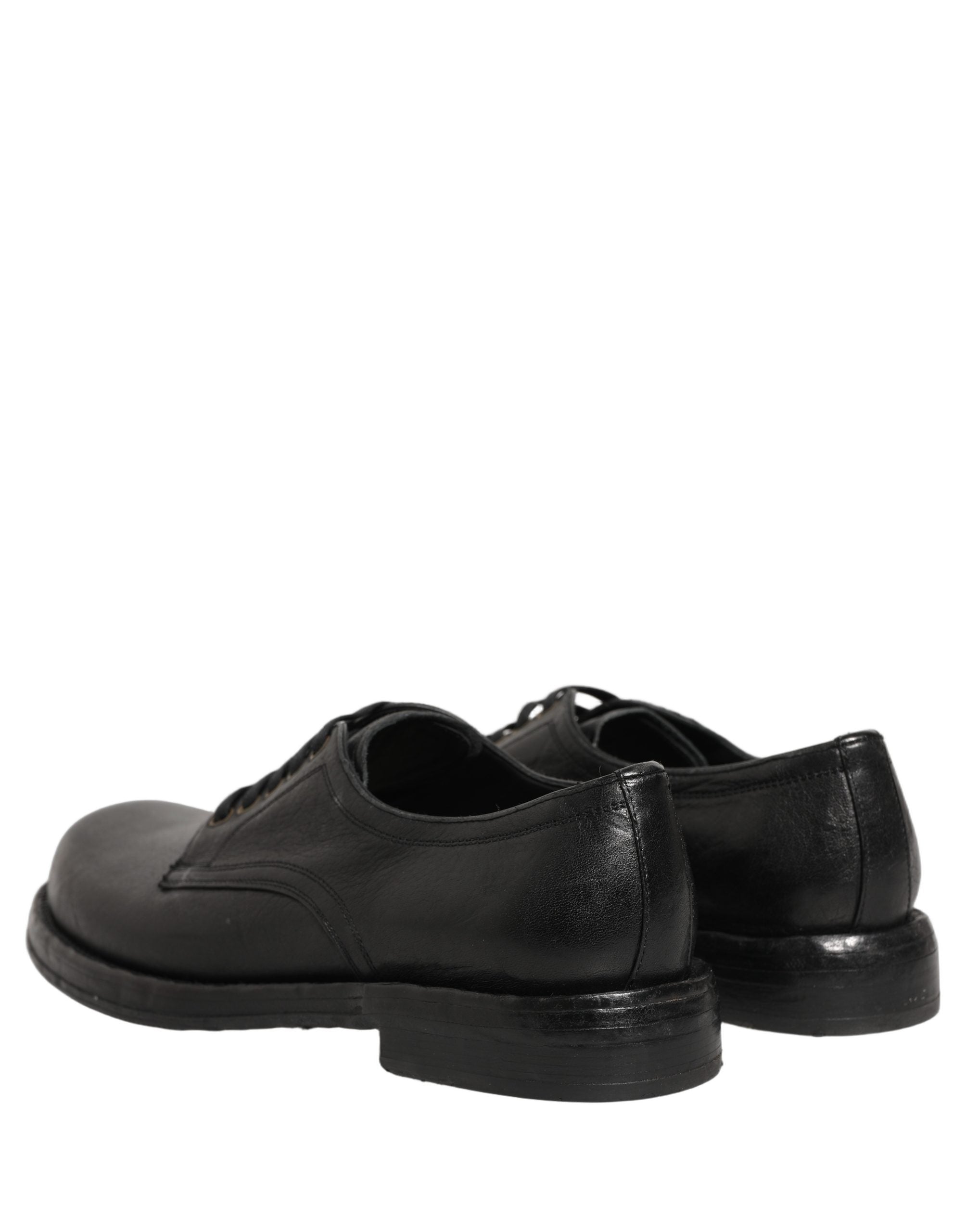 Dolce & Gabbana Black Leather Lace Up Derby Dress Men Shoes Dolce & Gabbana