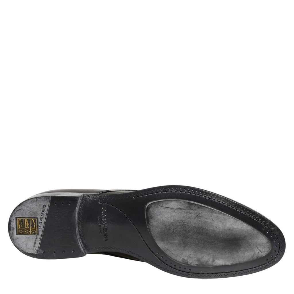 Dolce & Gabbana Dress Black Leather Lace Up Derby Men Shoes Dolce & Gabbana