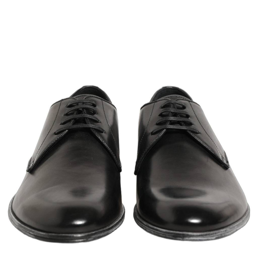 Dolce & Gabbana Dress Black Leather Lace Up Derby Men Shoes Dolce & Gabbana