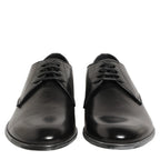 Dolce & Gabbana Dress Black Leather Lace Up Derby Men Shoes Dolce & Gabbana