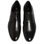 Dolce & Gabbana Dress Black Leather Lace Up Derby Men Shoes Dolce & Gabbana