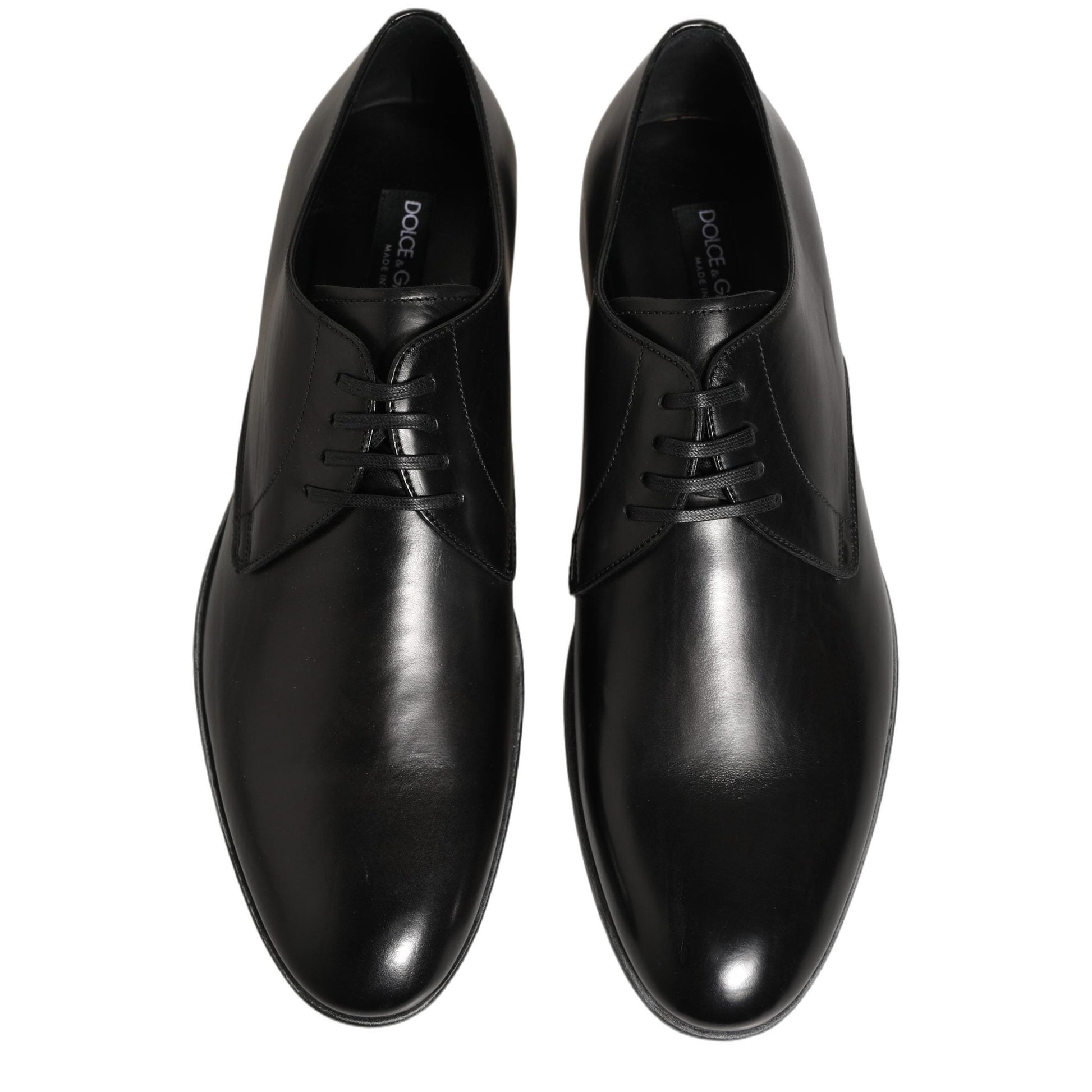 Dolce & Gabbana Dress Black Leather Lace Up Derby Men Shoes Dolce & Gabbana