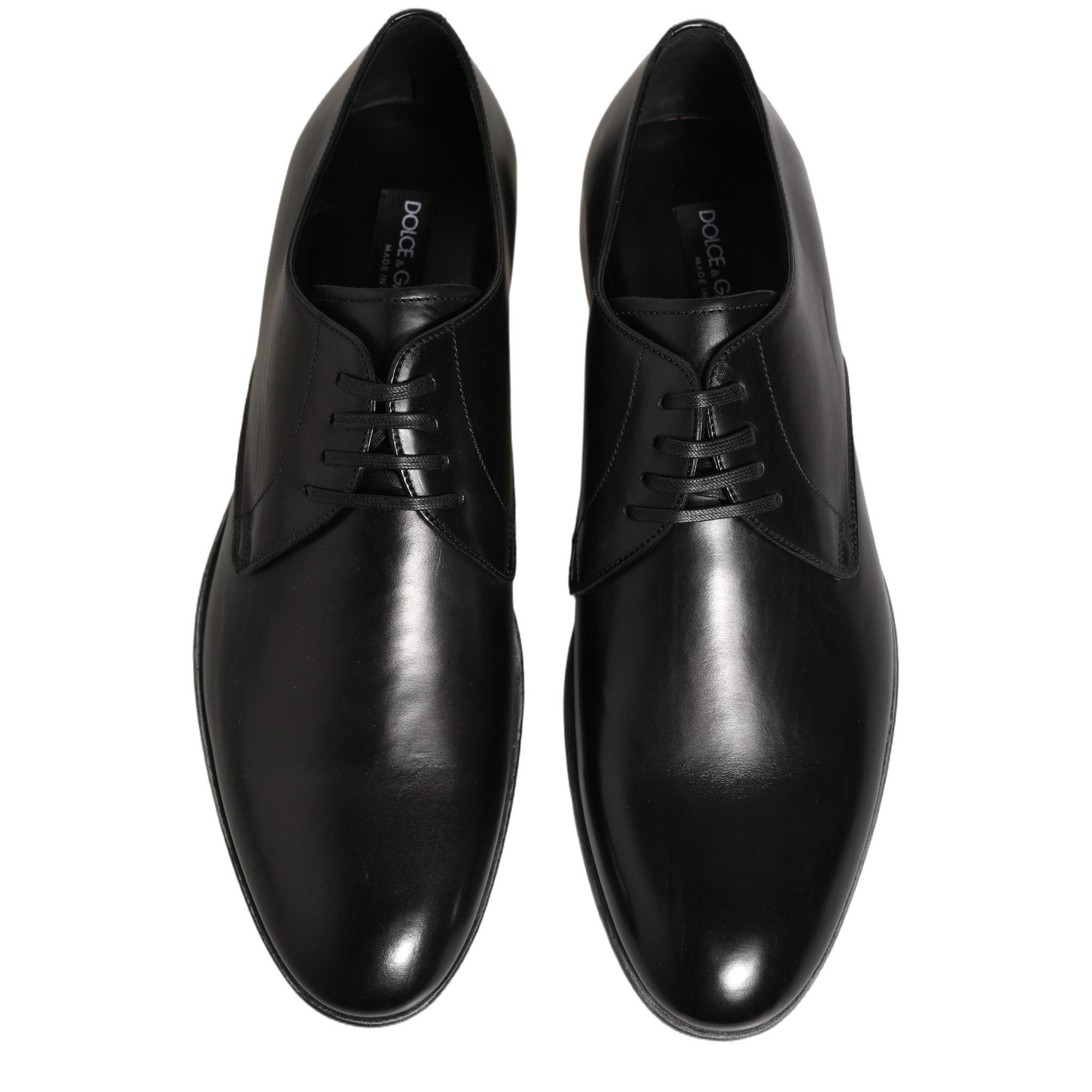 Dolce & Gabbana Dress Black Leather Lace Up Derby Men Shoes Dolce & Gabbana