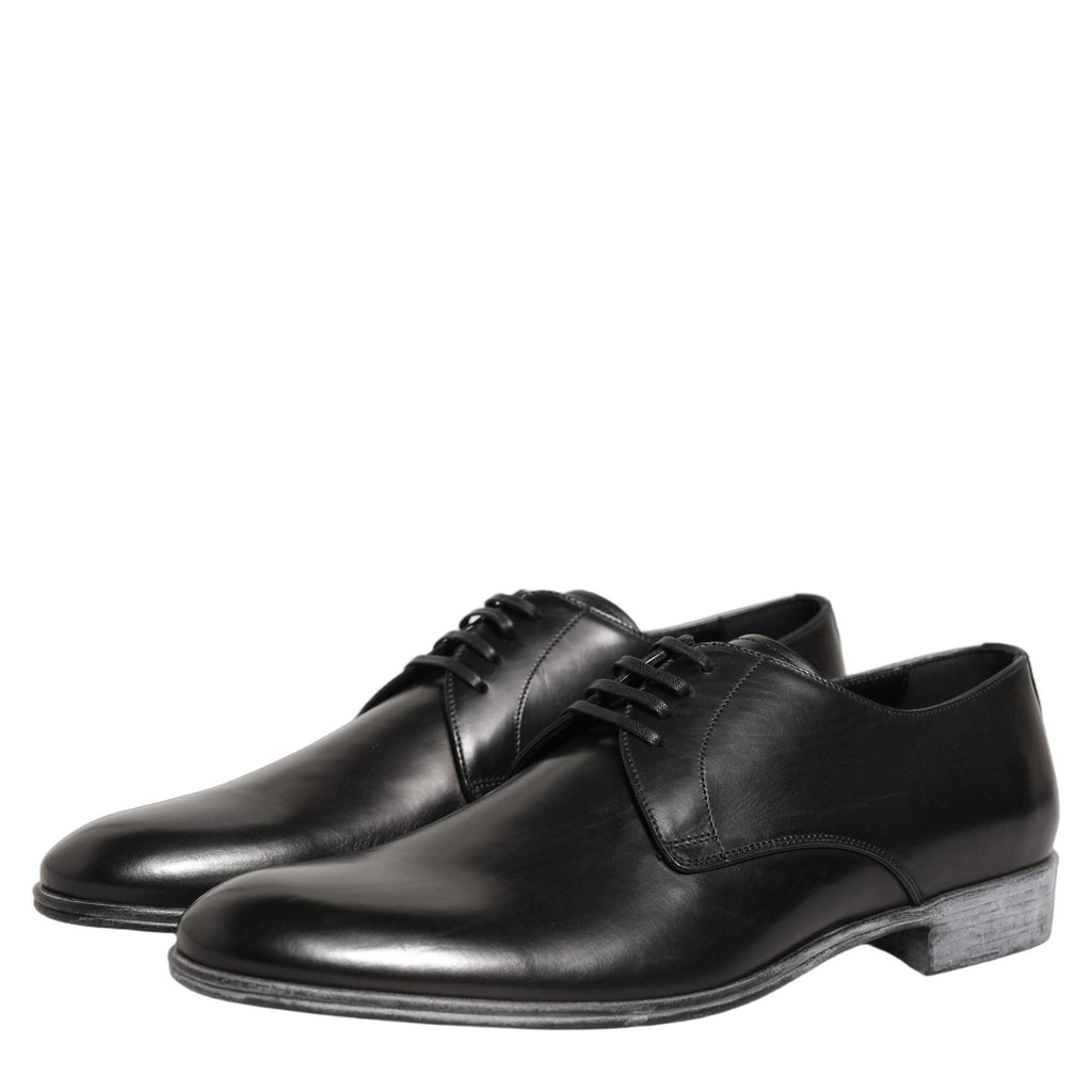 Dolce & Gabbana Dress Black Leather Lace Up Derby Men Shoes Dolce & Gabbana