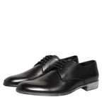 Dolce & Gabbana Dress Black Leather Lace Up Derby Men Shoes Dolce & Gabbana