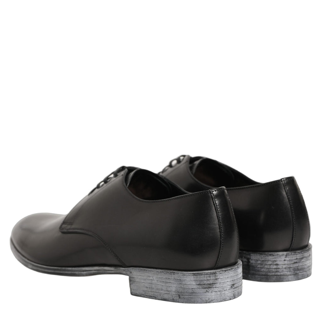 Dolce & Gabbana Dress Black Leather Lace Up Derby Men Shoes Dolce & Gabbana