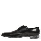 Dolce & Gabbana Dress Black Leather Lace Up Derby Men Shoes Dolce & Gabbana