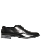 Dolce & Gabbana Dress Black Leather Lace Up Derby Men Shoes Dolce & Gabbana