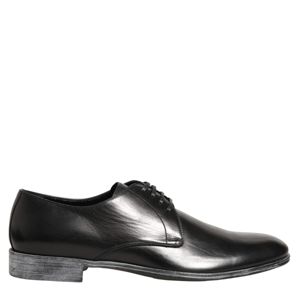 Dolce & Gabbana Dress Black Leather Lace Up Derby Men Shoes Dolce & Gabbana