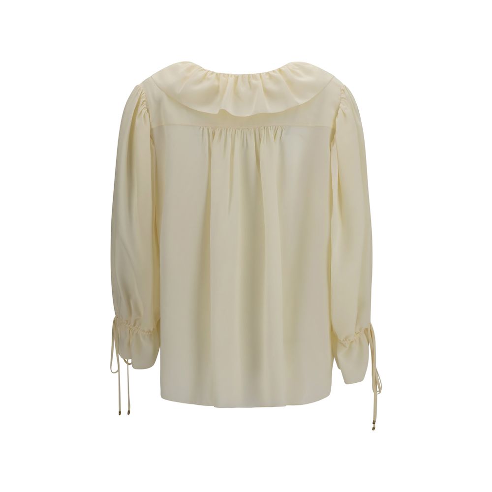 Chloé Beige Silk Blouse - Eljoys Fashion 
