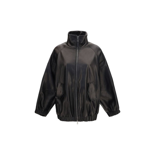 Brunello Cucinelli Black Lamb Ovis Aries Aries Leather Jacket