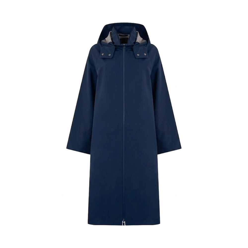 Herno Blue Polyester Coat Herno