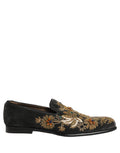 Dolce & Gabbana Black Velvet Embellished Dress Loafers Shoes Dolce & Gabbana