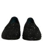 Dolce & Gabbana Black Rhinestone Embellished Loafers Shoes Dolce & Gabbana