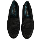 Dolce & Gabbana Black Rhinestone Embellished Loafers Shoes Dolce & Gabbana