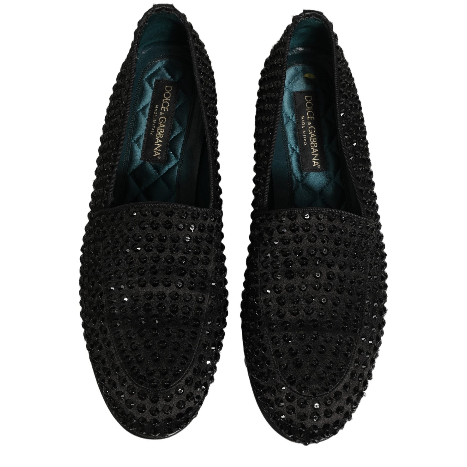 Dolce & Gabbana Black Rhinestone Embellished Loafers Shoes Dolce & Gabbana