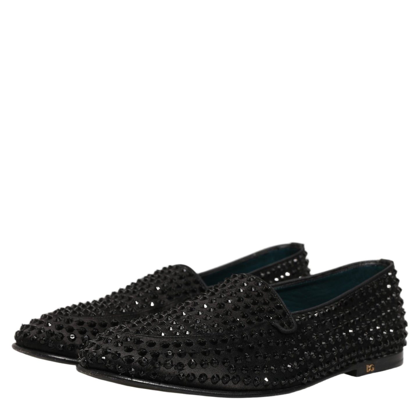 Dolce & Gabbana Black Rhinestone Embellished Loafers Shoes Dolce & Gabbana