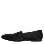Dolce & Gabbana Black Rhinestone Embellished Loafers Shoes Dolce & Gabbana