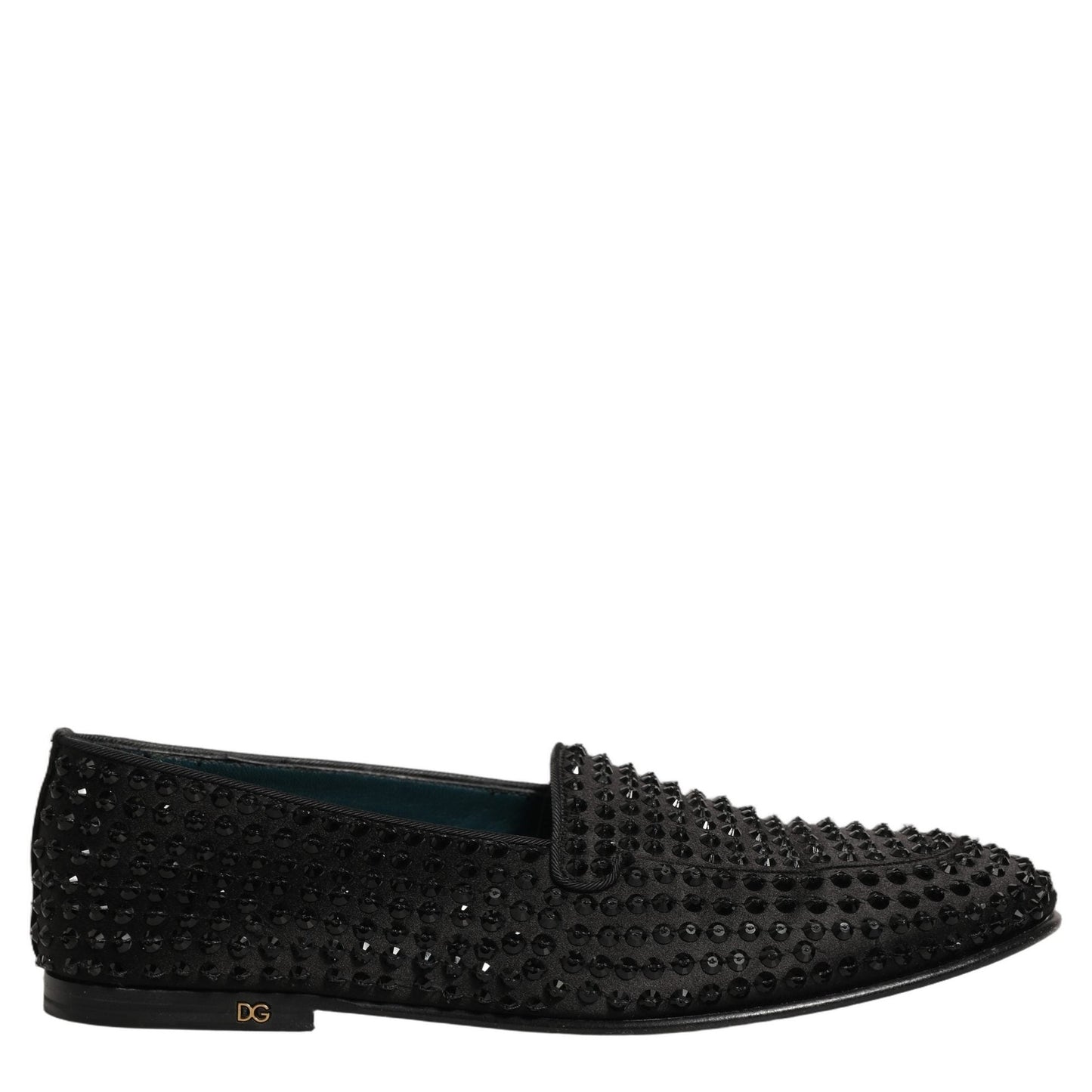 Dolce & Gabbana Black Rhinestone Embellished Loafers Shoes Dolce & Gabbana