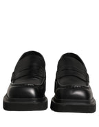 Dolce & Gabbana Black Calfskin Leather Men Dress Loafer Shoes Dolce & Gabbana
