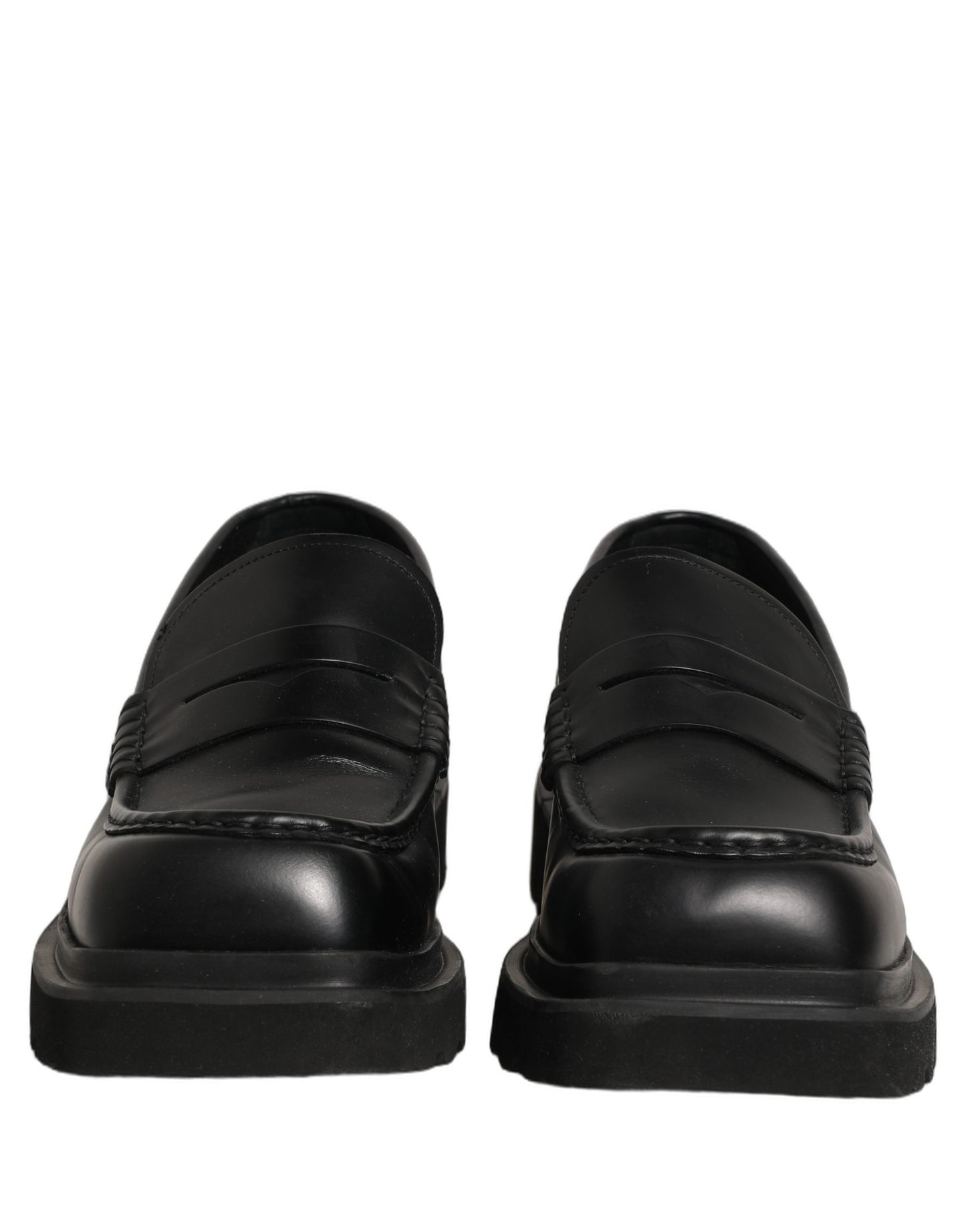 Dolce & Gabbana Black Calfskin Leather Men Dress Loafer Shoes Dolce & Gabbana