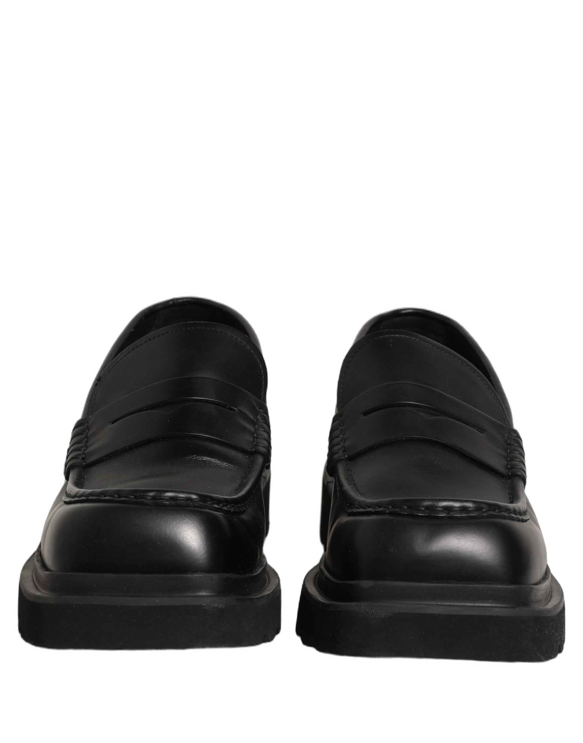 Dolce & Gabbana Black Calfskin Leather Men Dress Loafer Shoes Dolce & Gabbana