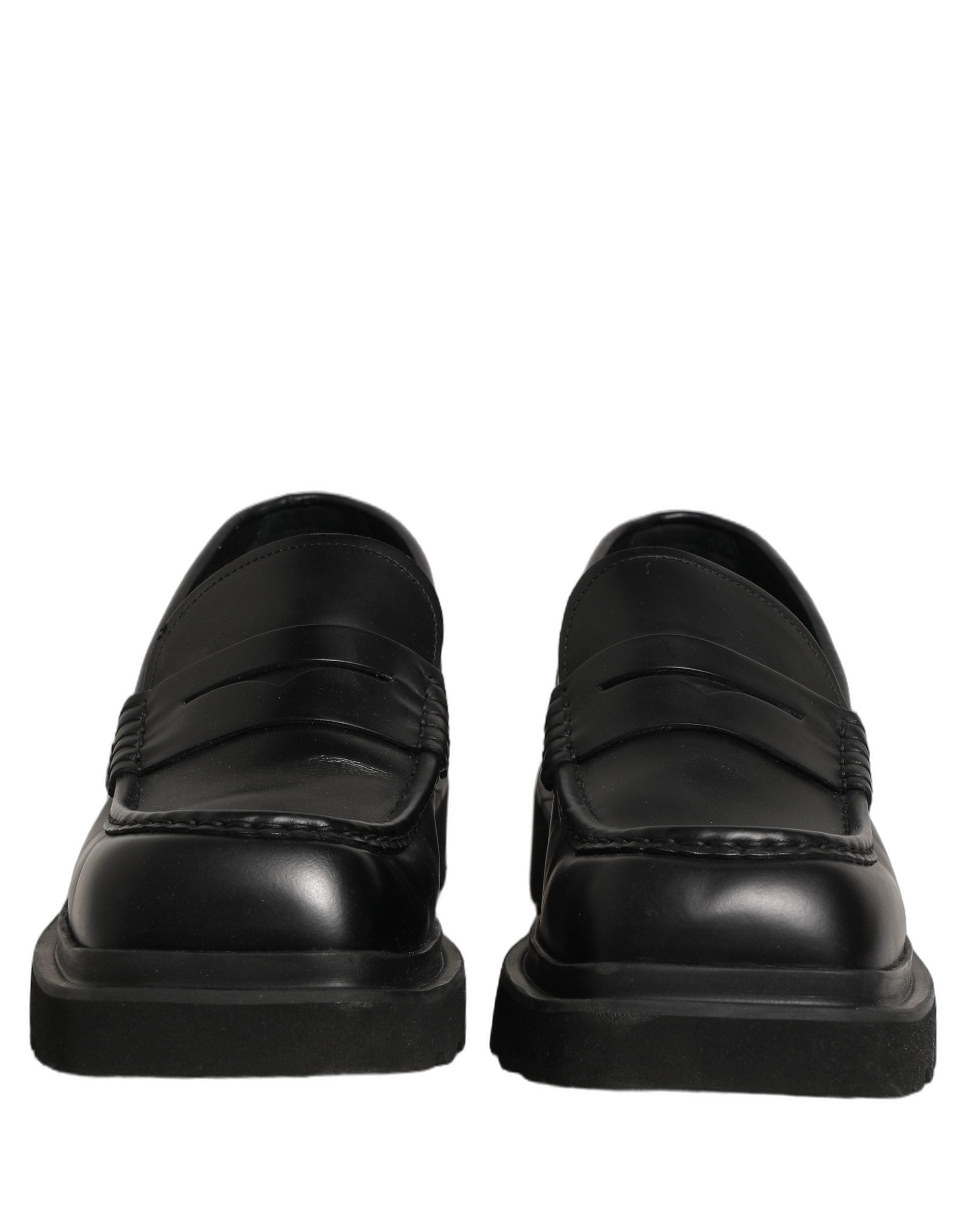 Dolce & Gabbana Black Calfskin Leather Men Dress Loafer Shoes Dolce & Gabbana