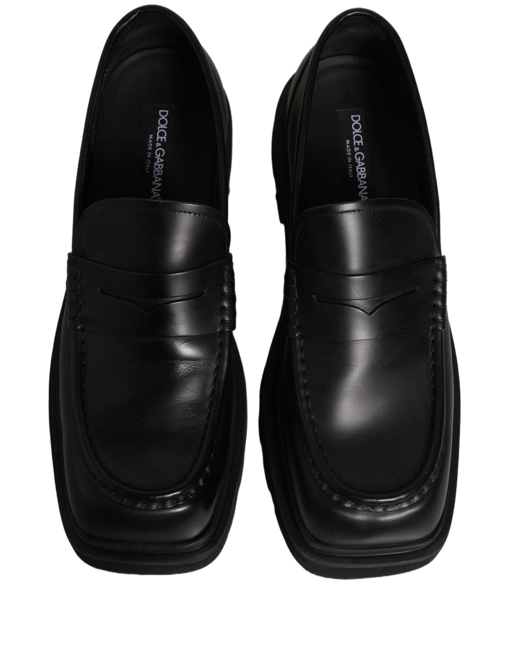 Dolce & Gabbana Black Calfskin Leather Men Dress Loafer Shoes Dolce & Gabbana
