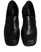 Dolce & Gabbana Black Calfskin Leather Men Dress Loafer Shoes Dolce & Gabbana