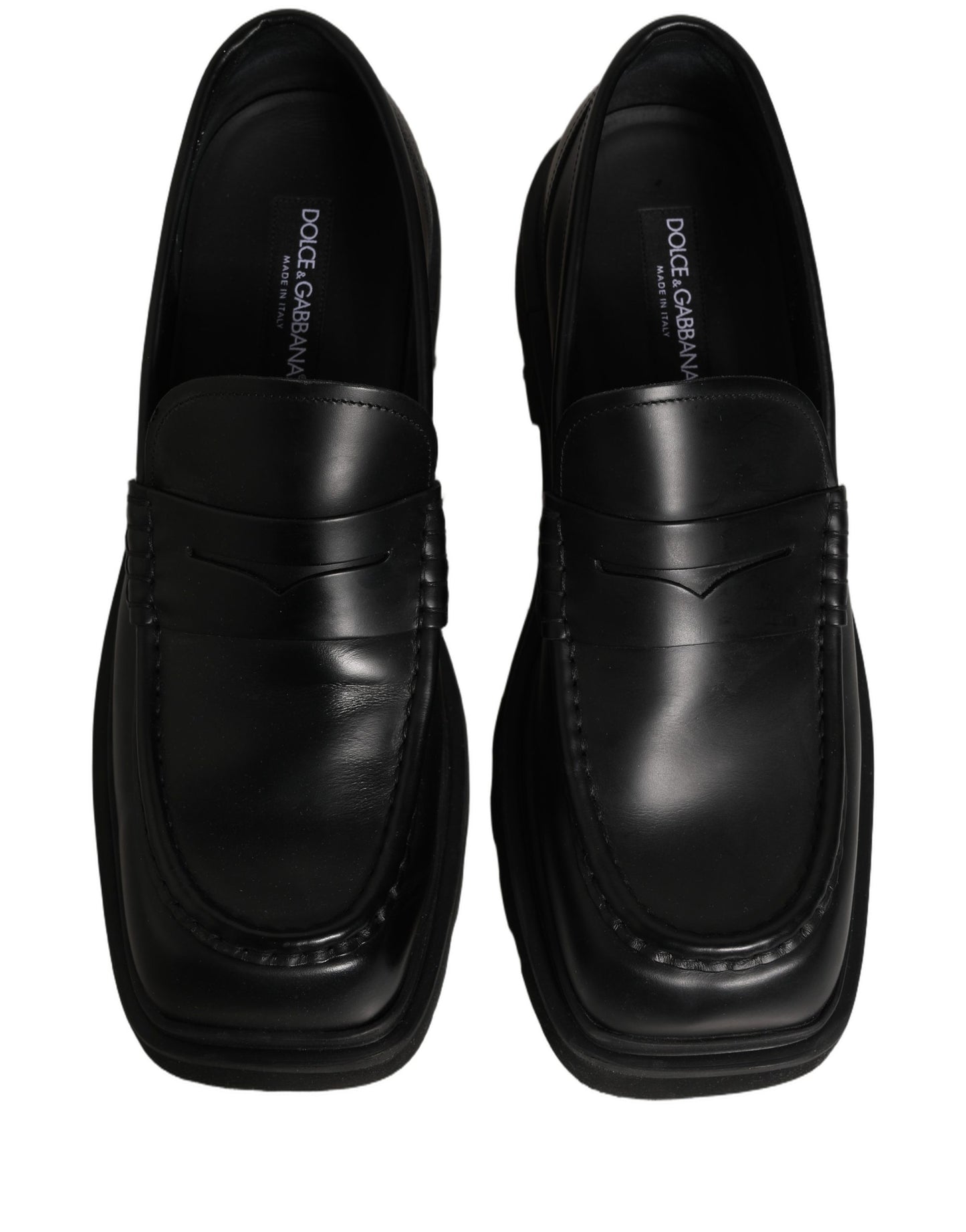 Dolce & Gabbana Black Calfskin Leather Men Dress Loafer Shoes Dolce & Gabbana