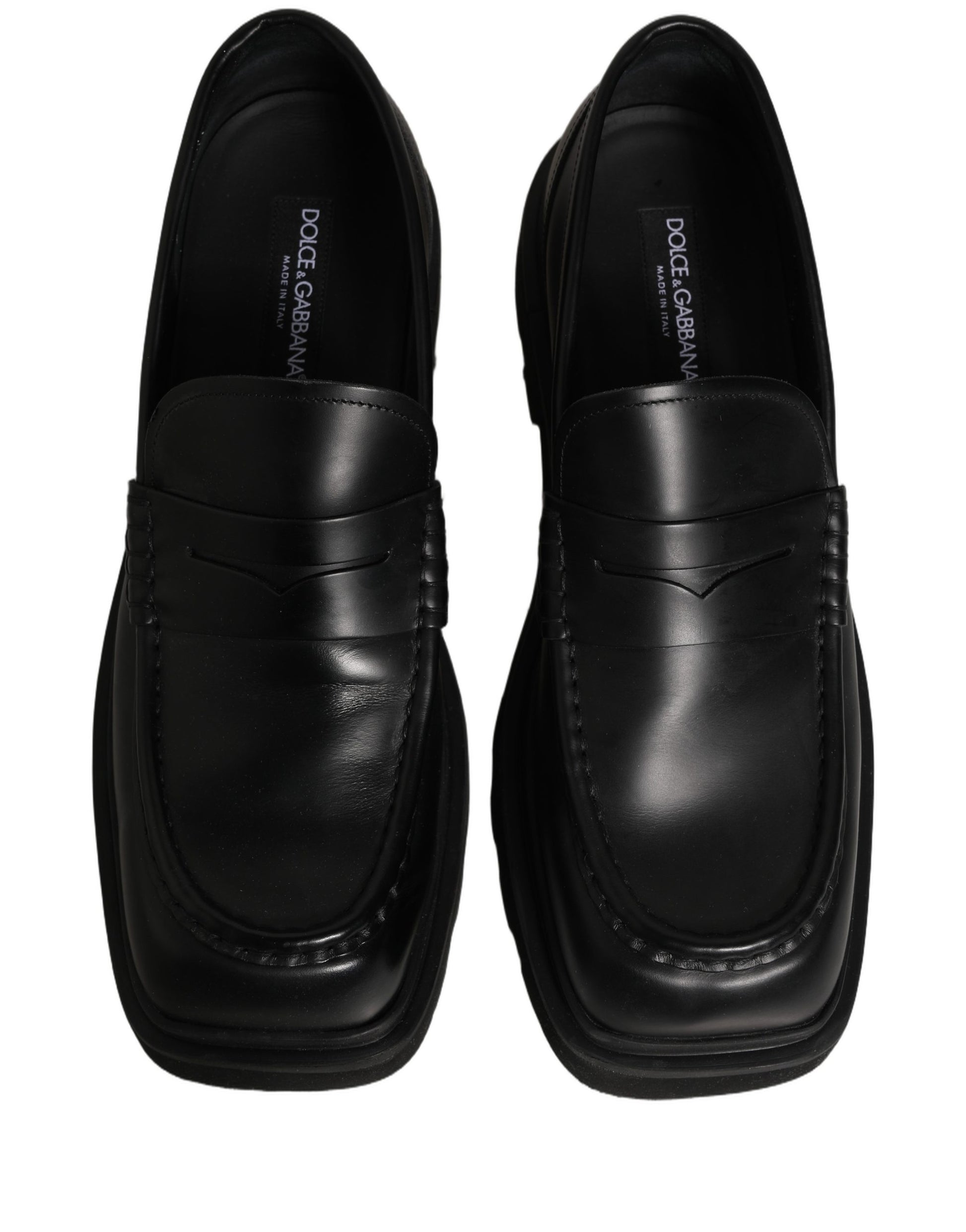 Dolce & Gabbana Black Calfskin Leather Men Dress Loafer Shoes Dolce & Gabbana