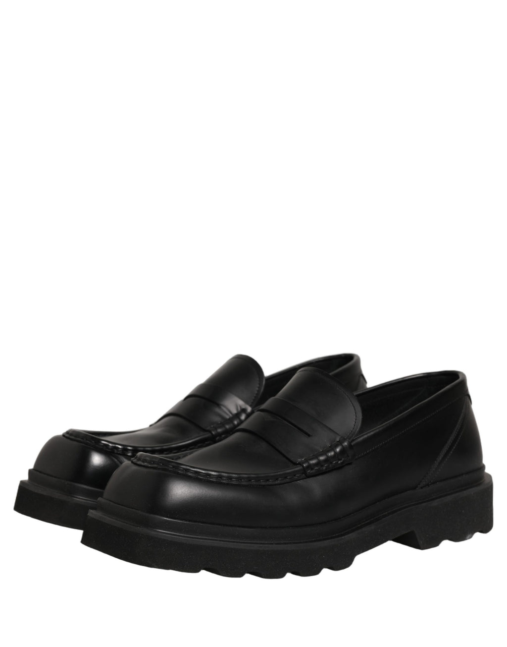 Dolce & Gabbana Black Calfskin Leather Men Dress Loafer Shoes Dolce & Gabbana