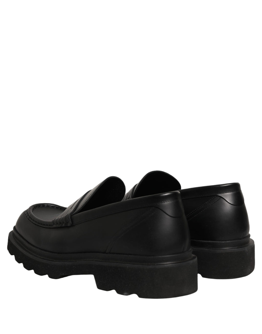 Dolce & Gabbana Black Calfskin Leather Men Dress Loafer Shoes Dolce & Gabbana