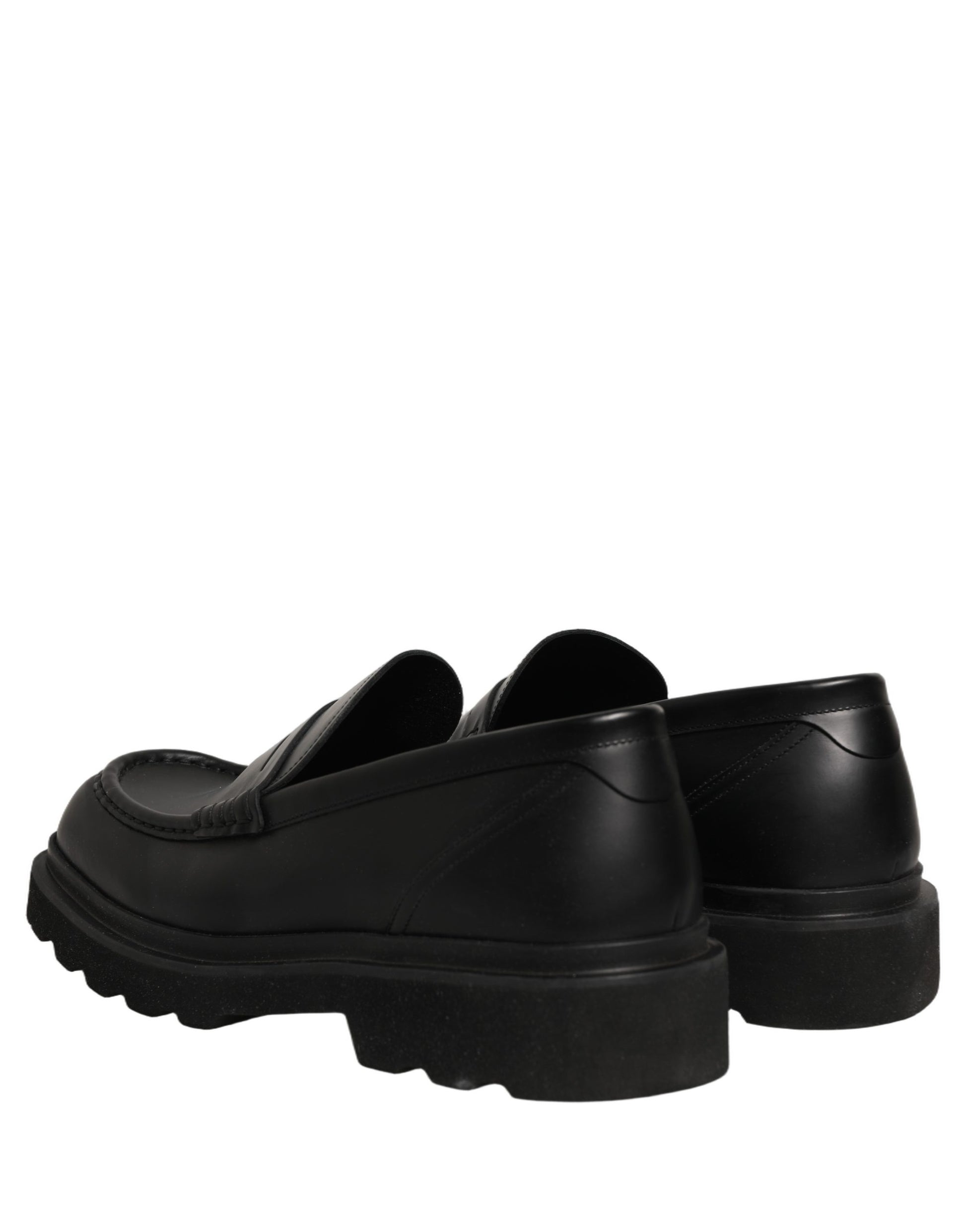 Dolce & Gabbana Black Calfskin Leather Men Dress Loafer Shoes Dolce & Gabbana