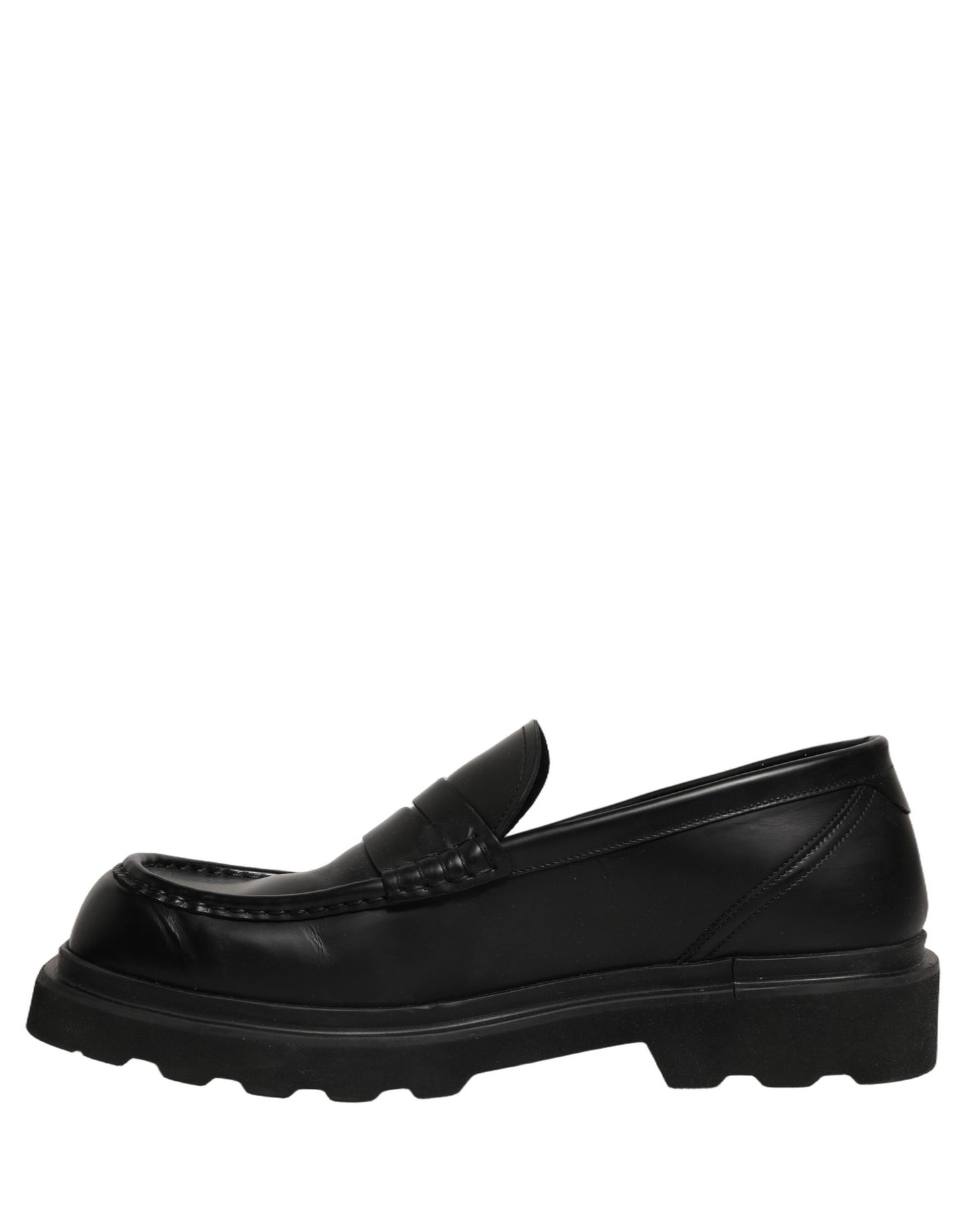 Dolce & Gabbana Black Calfskin Leather Men Dress Loafer Shoes Dolce & Gabbana