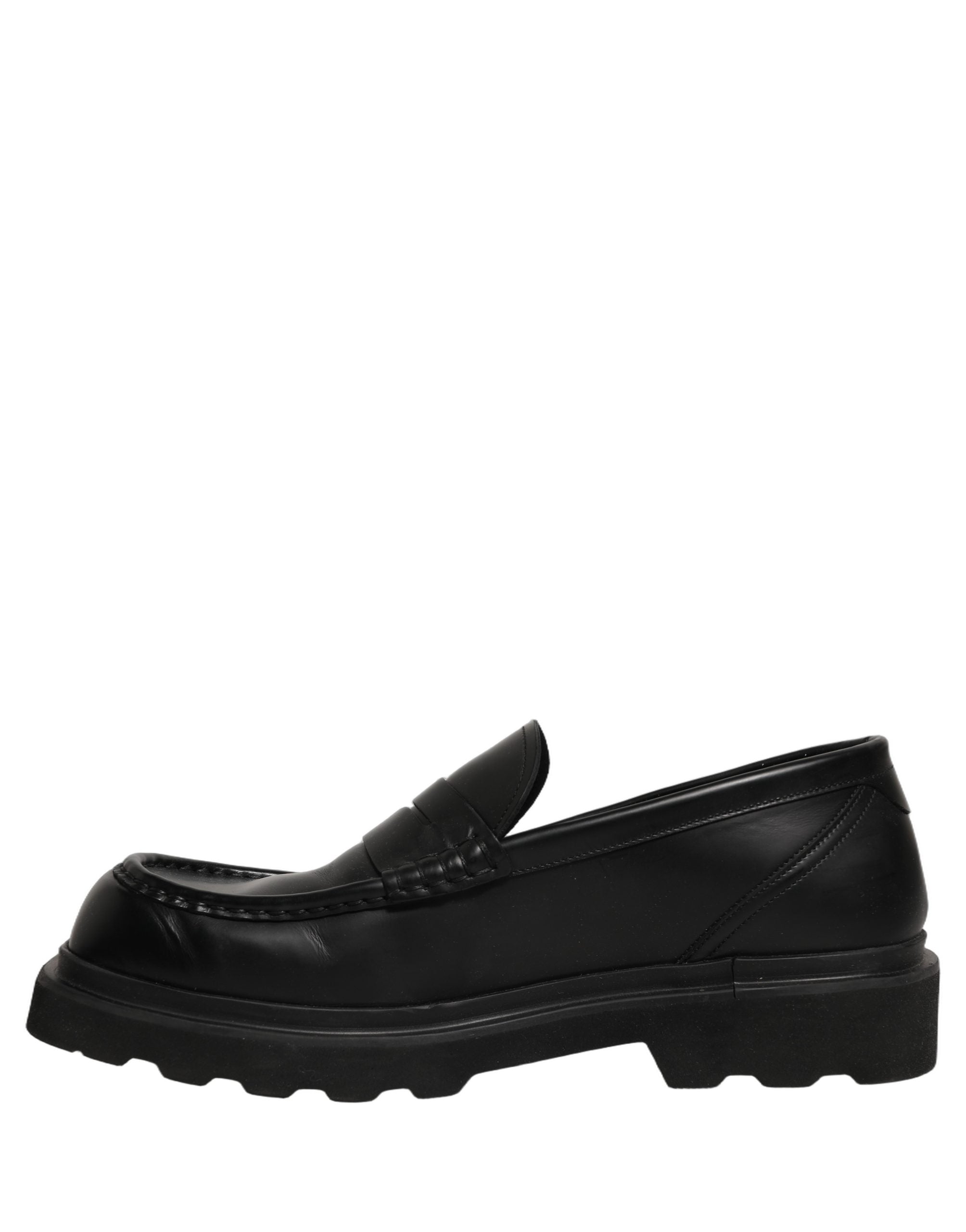 Dolce & Gabbana Black Calfskin Leather Men Dress Loafer Shoes Dolce & Gabbana