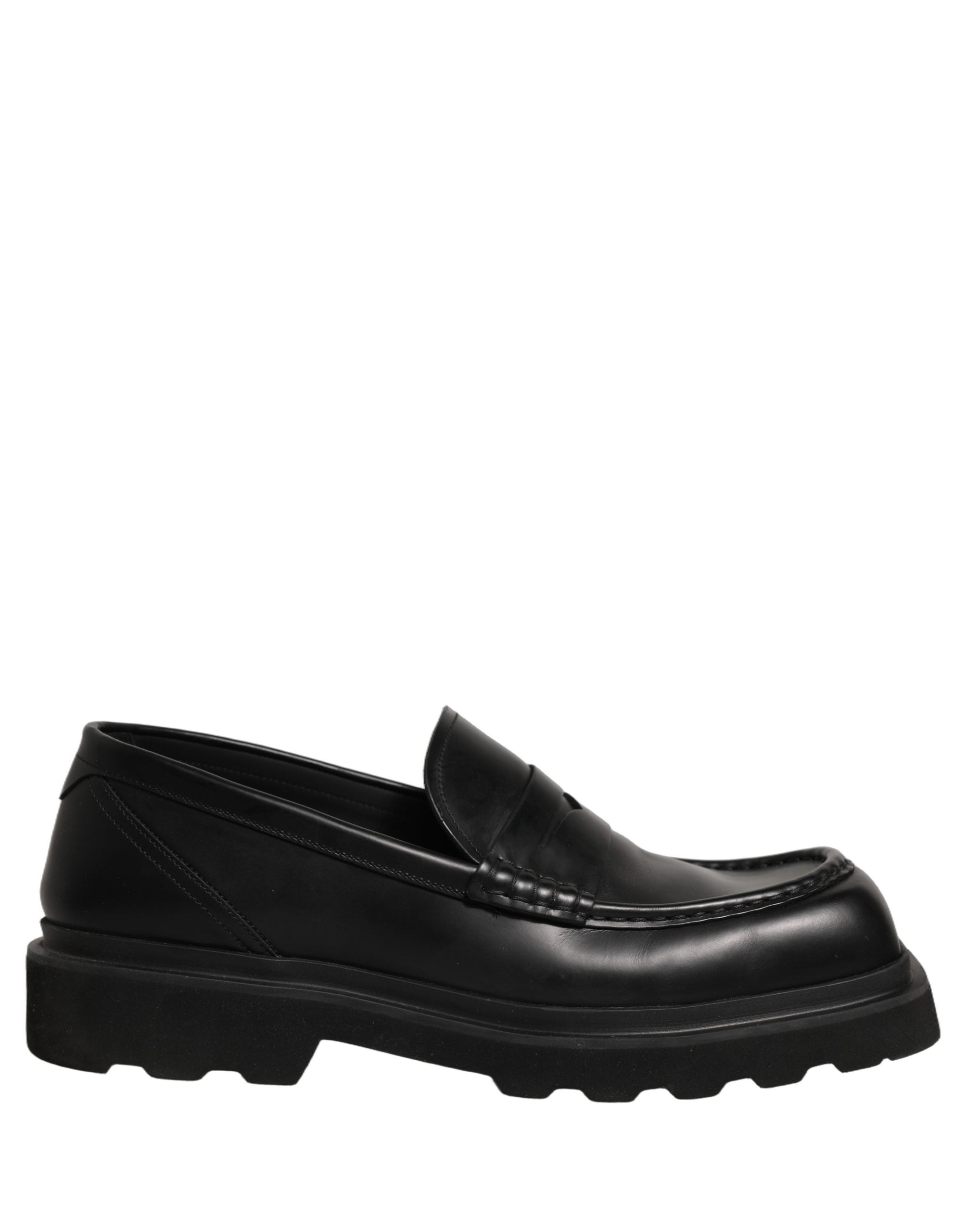 Dolce & Gabbana Black Calfskin Leather Men Dress Loafer Shoes Dolce & Gabbana