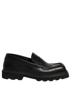 Dolce & Gabbana Black Calfskin Leather Men Dress Loafer Shoes Dolce & Gabbana