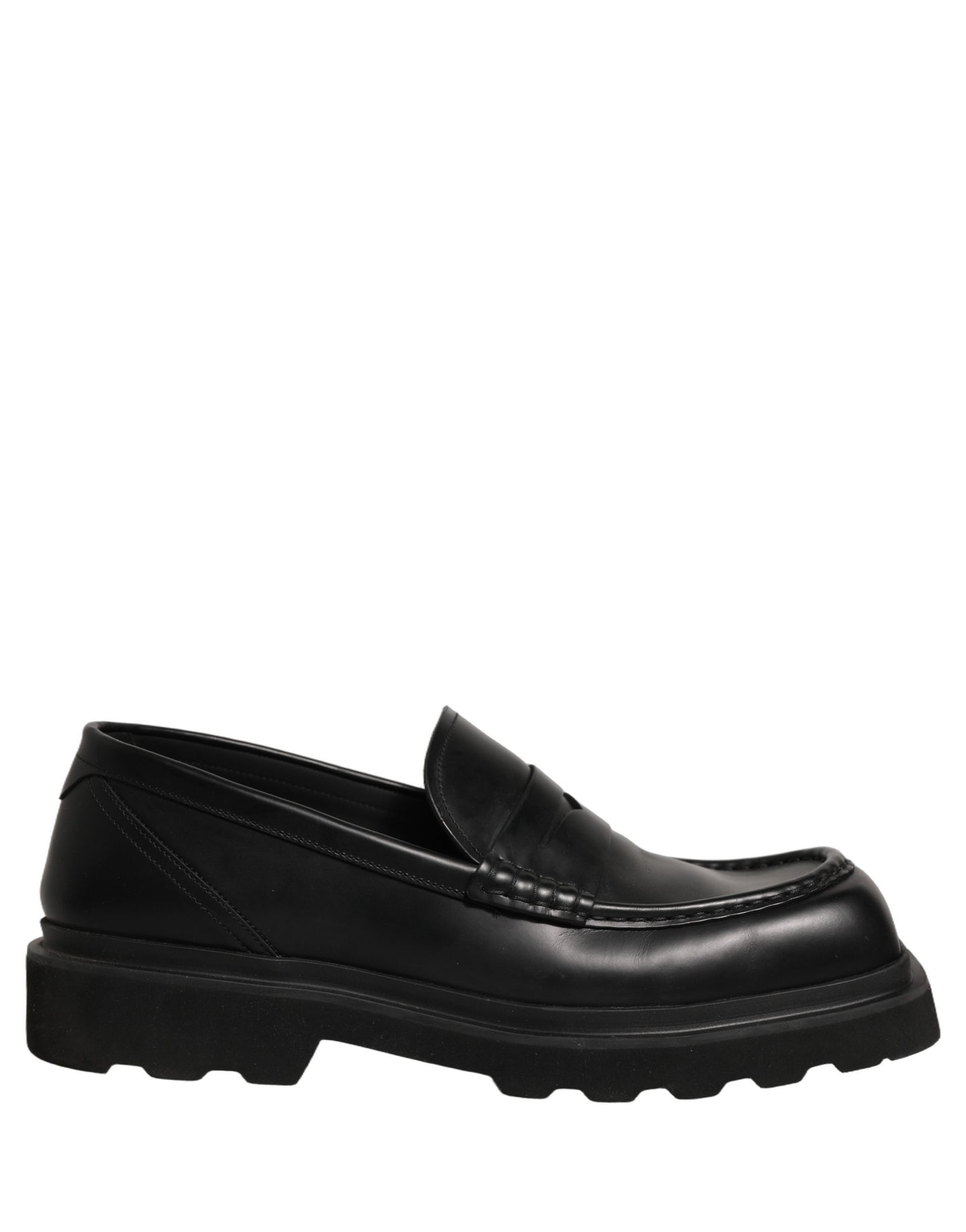 Dolce & Gabbana Black Calfskin Leather Men Dress Loafer Shoes Dolce & Gabbana