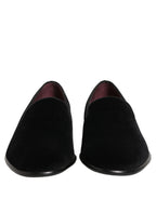 Dolce & Gabbana Black Velvet Loafers Formal Men Dress Shoes Dolce & Gabbana