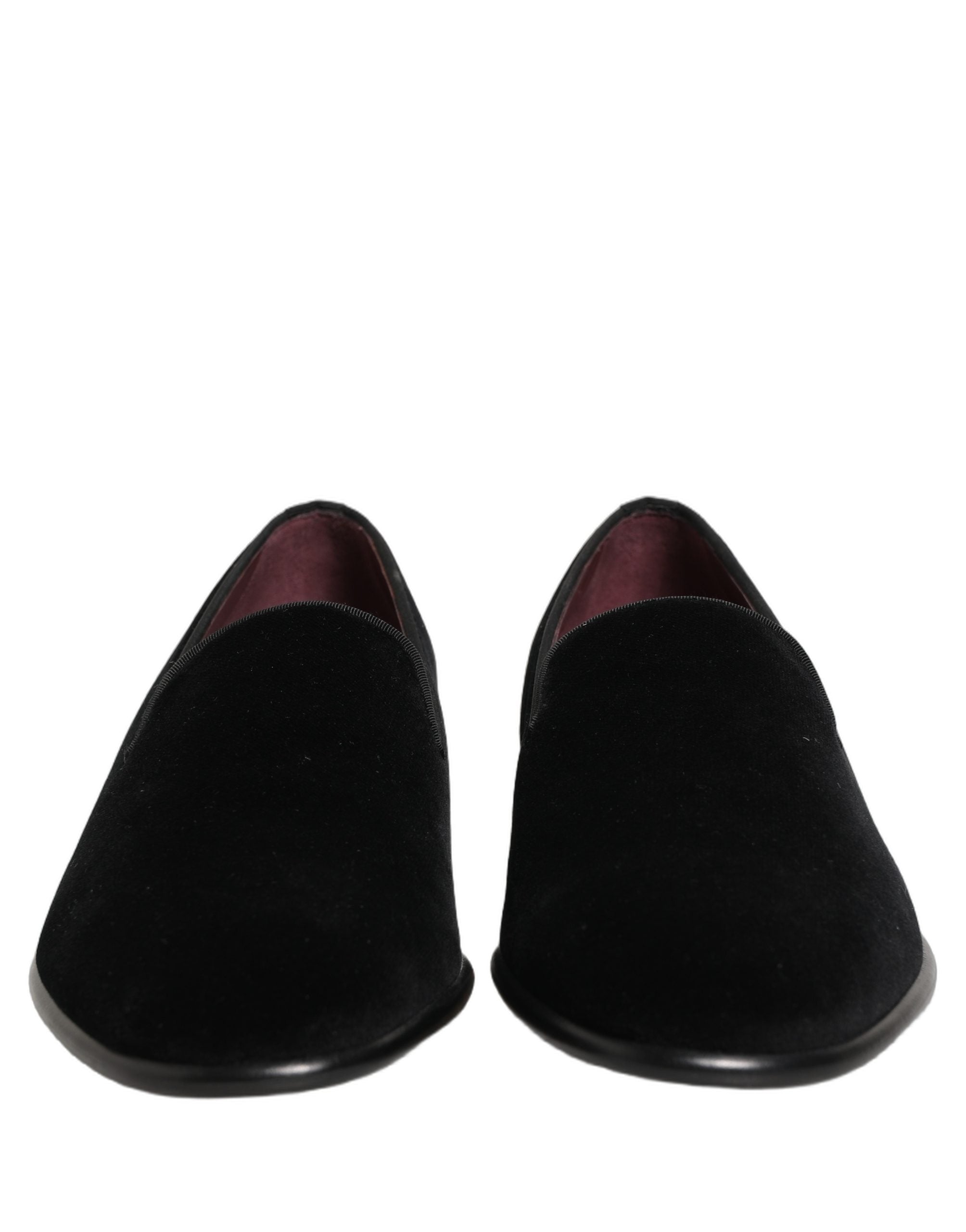 Dolce & Gabbana Black Velvet Loafers Formal Men Dress Shoes Dolce & Gabbana