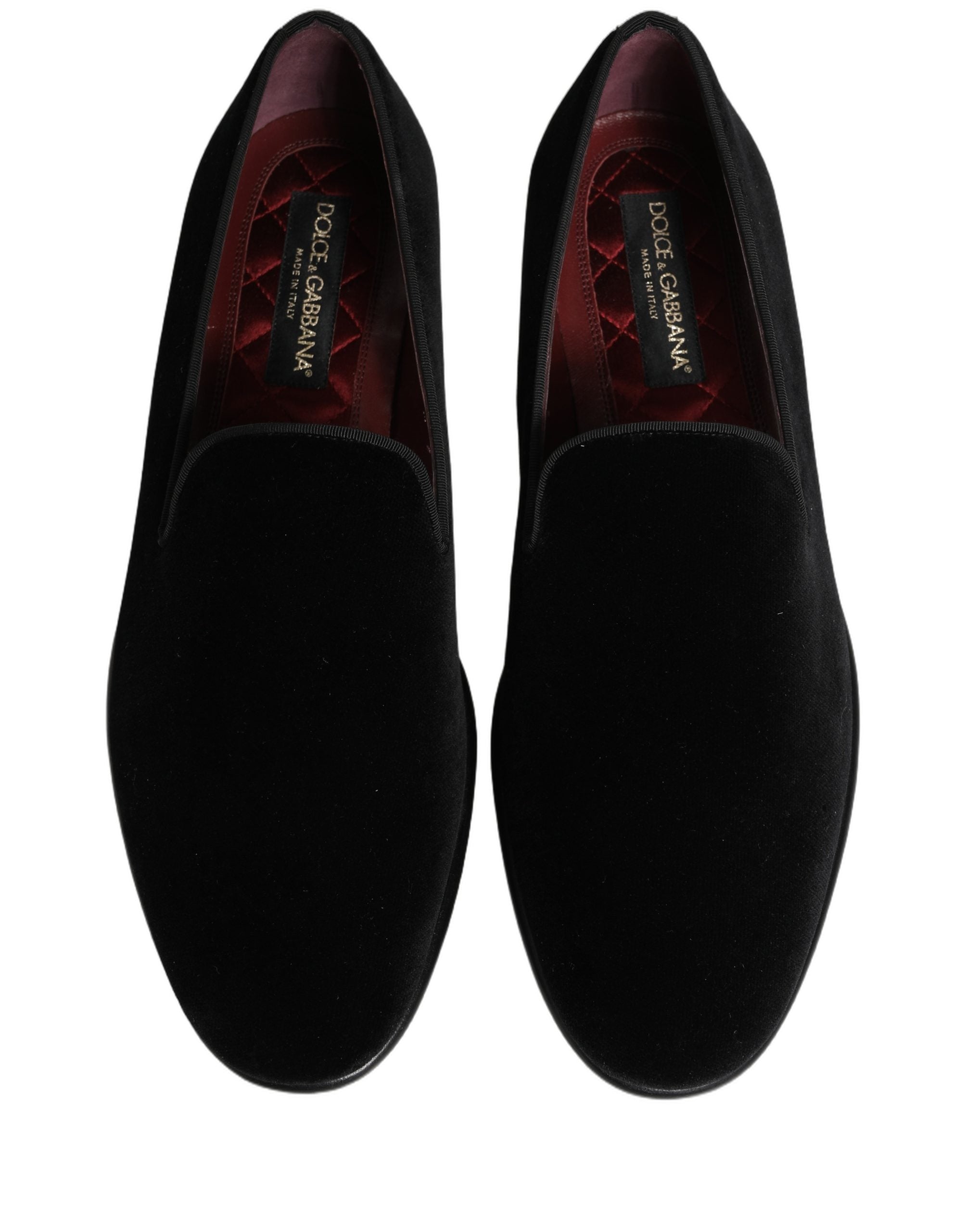 Dolce & Gabbana Black Velvet Loafers Formal Men Dress Shoes Dolce & Gabbana